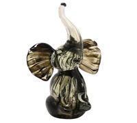 Objets d'Art Glass Figurine Trumpet Elephant Objets d'Art Multicolor