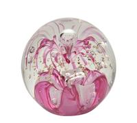 Objets d'Art Glass Ornament - Pink & Gold Paperweight Objets d'Art Multicolor