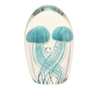Objets d'Art Glass Paperweight Jellyfish Duo in Blue Objets d'Art Blue