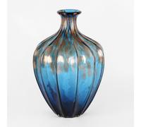 Objets d'Art Glass Vase Blue & Bronze 32cm