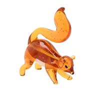 Objets d'Art Miniature Glass Figurine Squirrel in Orange Objets d'Art Orange