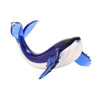 Objets d'Art Miniature Glass Figurine Whale in Blue Objets d'Art Blue