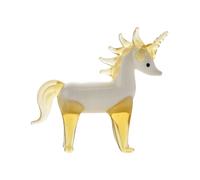 Objets d'Art Miniature Glass Figurine - White Unicorn Objets d'Art Multicolor