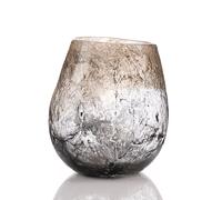 Objets d''Art Textured Grey Glass Vase 25cm