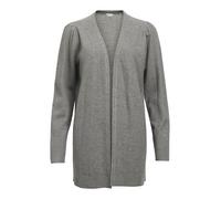 Object Women's Objluna L/S Re Open Knit Cardigan Noos, Medium Grey Melange, L