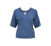 Objthess 2/4 Lo V-Neck Knit Top Noos, Dark Denim, M