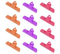 Oblihumoy 15Pcs Food Bag Clips, Reusable Plastic Bag Sealing Clips for Keeping Fresh, Food Storage Tongs Ideal for Home Kitchen Office Camping