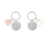Oblihumoy 2Pcs Funny Ghost Friendship Keychains, Unique Best Friend Keyrings for Women Girls, Keys Pendant Accessories for Handbags Purse Belt Bags