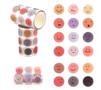 Oblihumoy 3 Rolls Smiley Face Stickers, Self-Adhesive Reward Stickers for Teachers Kids, Waterproof Smile Face Decal for Scrapbook Supplies Card Making Journaling