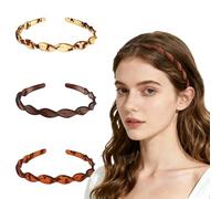 Oblihumoy 3Pcs Spiral Headbands with Teeth, Stylish Leopard Print Hair Bands for Women Girls, Lightweight Hairbands for Daily and Special Occasions