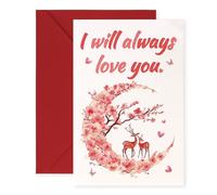 Oblihumoy Anniversary Card with Envelop, Romantic Sweet Card for Engagement, Dating, Wedding, Greeting Card for Her Him Girlfriend Boyfriend Wife Husband