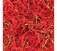 Oblihumoy Shredded Tissue Papers 100g, Red Basket Grass Raffia, DIY Filler Glitter Paper for Hamper Packaging Box Stuffing