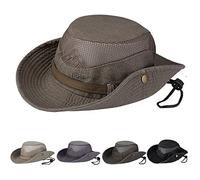 Obling Sun Hat UV Protection Bucket Hat Summer Hats Beach Hat Safari Boonie Hat Foldable Fishing Hat with Breathable Mesh and Adjustable Chin Strap for Men Women (Brown)