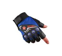 (Oblique half-pointer blue, One size) Half-finger gloves for men and women cycling fitness sports missing finger tactical special forces mountaineering outdoor mesh non-slip w...