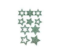 Oblique Unique® 10 Star Stickers Rhinestones for Decorating Stickers for Christmas Red Silver Gold or Green - Choice of Colours (Green)
