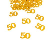 Oblique-Unique® Confetti Number 50 Gold Glitter Effect Decoration Birthday Wedding Anniversary - Large Confetti