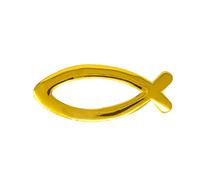 Oblique Unique® Fish Sticker Emblem Christian for Car Home Doors DIY Decoration Projects Christening Communion Confirmation Gift - Gold