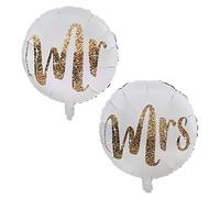 Oblique Unique® Foil balloons with the inscription "Mr. and Mrs." foil balloon hanging decoration couple balloons for wedding decoration hen party jewellery