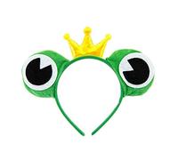 Oblique Unique® Frog Prince Headband with Frog Eyes and Crown Costume Accessory for Carnival Theme Party in Green Gold