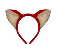 Oblique Unique® Headband Fox Ears - Red, Cartoon Pattern - One Size Fits All - Costume Headband for Carnival, Fancy Dress, Theme Party - Unisex Adult