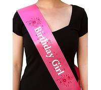 Oblique Unique TOY Birthday Girl Sash - White, for Female, Ages 1 - 99, Polyester, Fantasy Theme