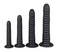 OblivionProbe™ - Extra-Long Ribbed Silicone Butt Plug - Size - medium