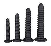 OblivionProbe™ - Extra-Long Ribbed Silicone Butt Plug - Size - X-large