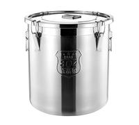 OBLLER Stainless Steel Grain Container, Airtight Canister, Food Made of Kitchen, Stainless Steel Bucket, Flour Container, Kitchen Bucket with Lid for Storing Various Dry/Wet Foods (48L)