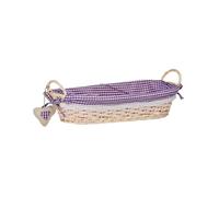 Premier Oblong Willow Basket with Purple Gingham Lining H14 x W43 x D17cm