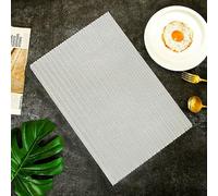Oblong Placemats Set of 6, Silver Rectangle with Wheat Pattern Kitchen Table Mats Durable Place Mats, 30x45cm