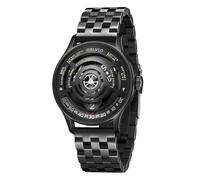 OBLVLO Designer Circular Dial Automatic Mechanical Watch for Men Excellent Stainless Steel Waterproof Sport Watches BLM-Solar (BLM-Solar-BBBS)