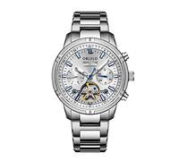 OBLVLO Fashion Business Classic Mechanical Watch Three Window Gentleman Watch Stainless Steel Skeleton Waterproof Watch CM-T, CM-T-YWY, Fashion