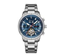 OBLVLO Fashion Business Classic Mechanical Watch Three Window Gentleman Watch Stainless Steel Skeleton Waterproof Watch CM-T, CM-T-YLY, Fashion