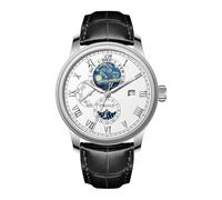 OBLVLO Fashion Mechanical Watch with Starry Star Moonphase Leather Strap Roman Numerals Automatic Complete Calendar AM-FG, AM-FG-YWBL, Tendência