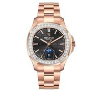 OBLVLO High-end Diamonds Bezel Square Dial Moonphase Automatic Watch for Men Super Luminous Waterproof Bracelet Mechanical Classic Watches FM-SL-DD-D (FM-SL-DD-D-PBPS)