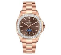 OBLVLO High-end Diamonds Bezel Square Dial Moonphase Automatic Watch for Men Super Luminous Waterproof Bracelet Mechanical Classic Watches FM-SL-DD-D (FM-SL-DD-D-POPS)
