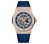 OBLVLO High-end Men's Rose Gold Diamonds Multifunctional Mechanical Watch Miyota Movement Blue Silicone Strap Sport Wristwatch HM-GT-D (HM-GT-D-PLLR)