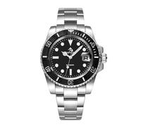 OBLVLO Kafyase Luxury Mens Carbon Fibre Bezel Stainless Steel Mechanical Watch Sapphire Glass Waterproof Automatic Movement Sport Watch for Men (KAF-YBY)