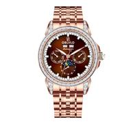 OBLVLO Luxury Men's 316L Stainless Steel Moonphase Automatic Watch Diamond Bezel 24-Hour Multifunction Mechanical Bracelet Watches GCM-MUT, GCM-MUT-POPS, Modern