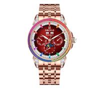 OBLVLO Luxury Men's 316L Stainless Steel Moonphase Automatic Watch Diamond Bezel 24-Hour Multifunction Mechanical Bracelet Watches GCM-MUT, GCM-MUT-PCRPS, Modern