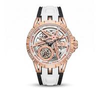 OBLVLO Men's 46mm Machinery Hollow-Out Dial Mechanical Automatic Watch 50m Waterproof Rubber Band Military Watch RD-901, RD-901-WPWL, Military