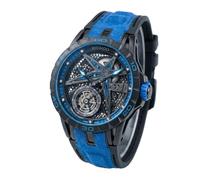 OBLVLO Men's 46mm Machinery Hollow-Out Dial Mechanical Automatic Watch 50m Waterproof Rubber Band Military Watch RD-901, Rd-901-blll, Military
