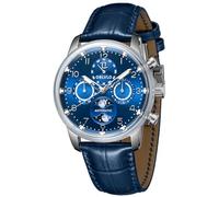 OBLVLO Men's Classic Multifunctional Original Automatic Wristwatch Moon Phase Brown Leather Strap Mechanical Watch for Man IM-MUT-MP (IM-MUT-MP-YLLL)