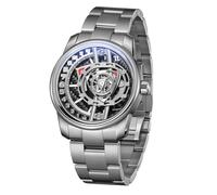 OBLVLO Men's Luxury Designer Forged Carbon Rotor Stainless Steel Automatic Watch Analog Super Luminous Mechanical Watches for Business Men JM-DRotor