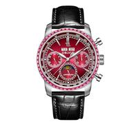 OBLVLO Men's Luxury Moonphase Mechanical Watch Genuine Leather Strap 24-Hour Display Complete Calendar Top Brand GC-SIM