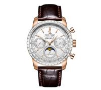 OBLVLO Men's Luxury Moonphase Mechanical Watch Genuine Leather Strap 24-Hour Display Complete Calendar Top Brand GC-SIM (GC-MUT-D-PWPS)