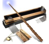 OBMIKY Light Up Wizard Wand, Rechargeable Lighting Witch Wands, Illuminating Magic Witches Staff Wand for Cosplay Accessories with Necklace for Halloween Birthday Party Gift（Smartness）