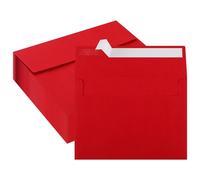 OBMMIRAO 5x7 / A7 Envelopes Self Seal - 50 Pack Red Greeting Card & Invitation Envelopes, 120gsm Premium Colored Paper for Wedding Invitation, Christmas Party, Baby Shower