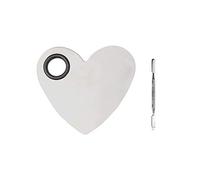 obmwang Stainless Steel Heart Shaped Makeup Palette Spatula - Makeup Artist Makeup Enthusiast Tools for Blending Cosmetic Foundation Shades