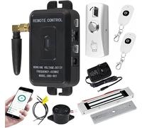 OBO HANDS DC12V TUYA & RF Stand-Alone Door Opener,433Mhz Wireless Remote Control,Electronic 180kg Magnetic Lock,Metal Exit Button Release for Door Entry Access Control System